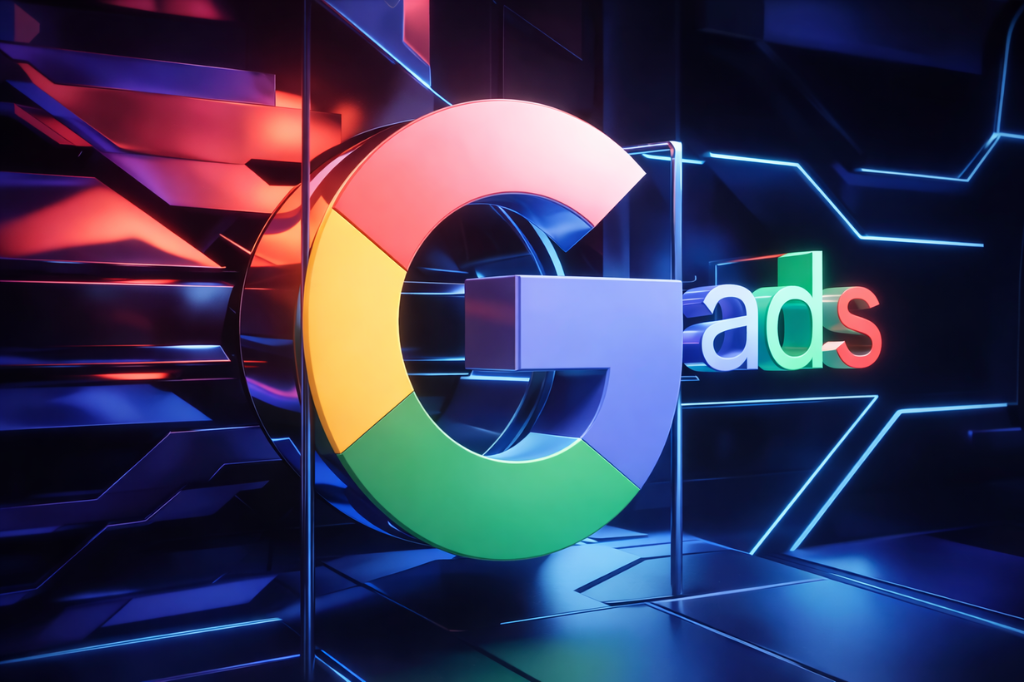 3D Google Ads logo illustration representing Google Ads account access and management.