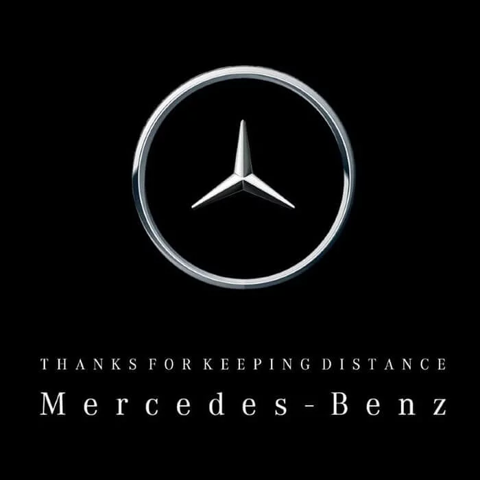 Brands creating social distancing logos in times of the pandemic 8 mercedes benz 1.jpg