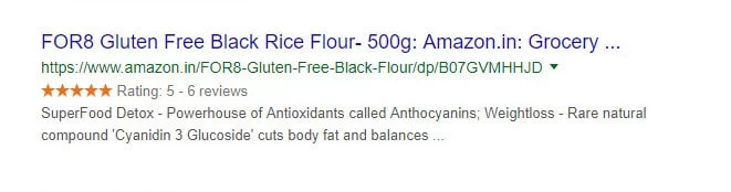 Top 5 SERP elements your brand should leverage 4 for8-product-review-stars-on-search